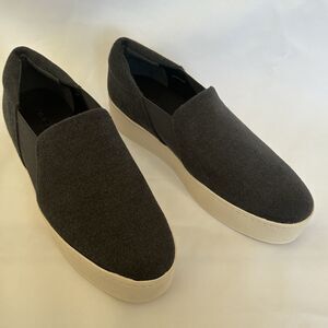 Vince Women's Warren Flannel Wool Platform Sneaker Slip On Shoe in Gray Size 9.5